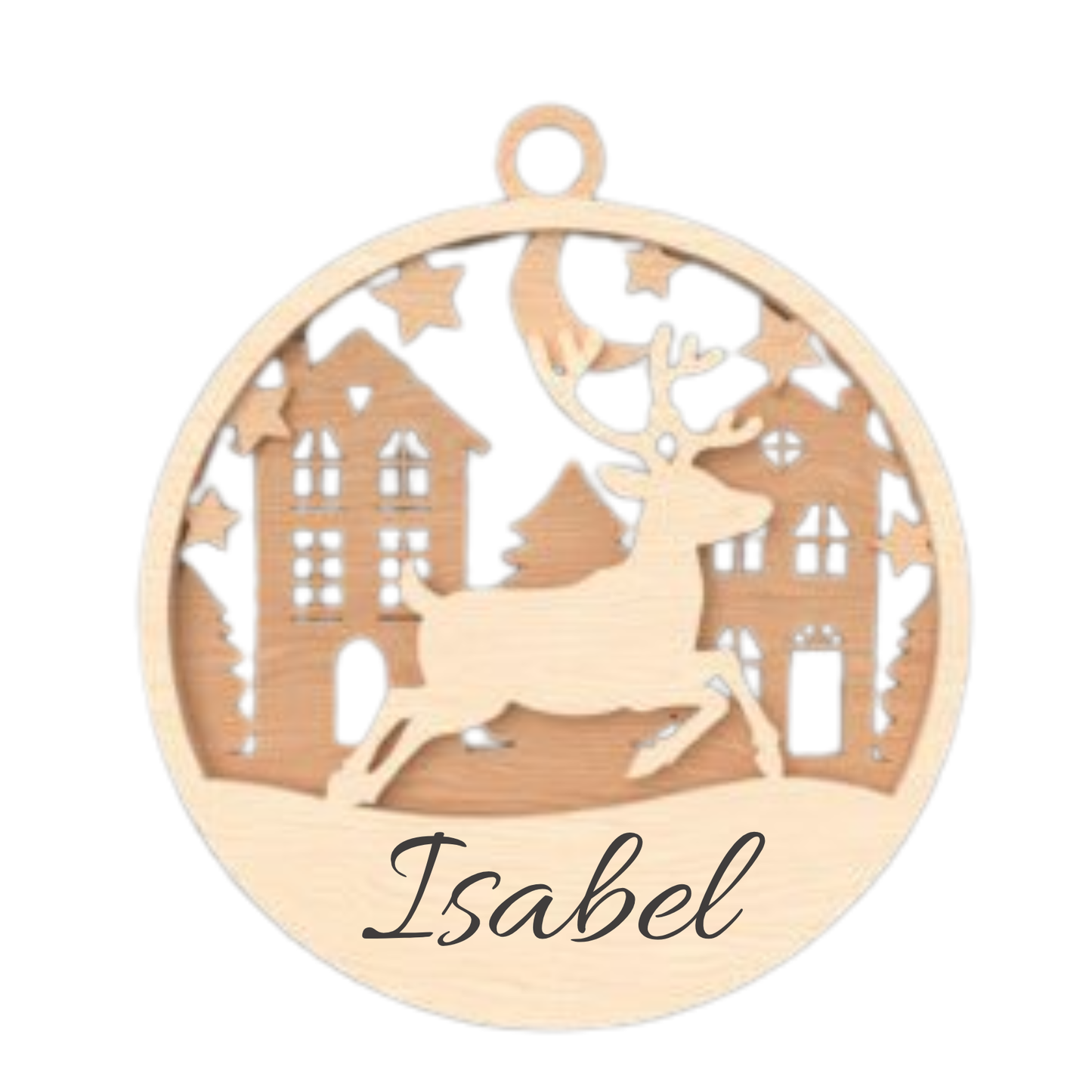 Bolas de navidad de madera efecto 3D personalizadas