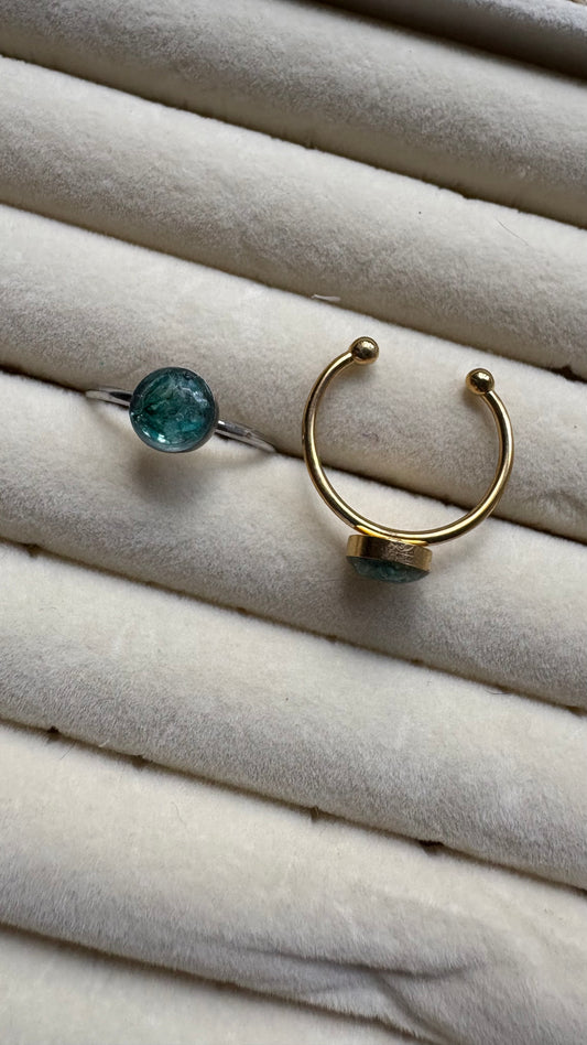 Anillo con flores preservadas encapsuladas 🌸✨- Paniculata azul