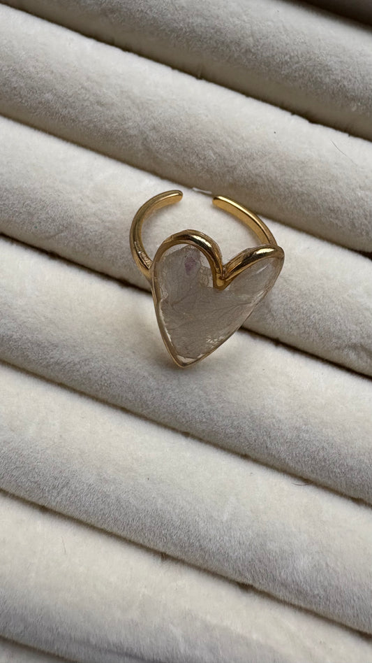 Anillo con flores preservadas encapsuladas 🌸✨- Hortensia natural