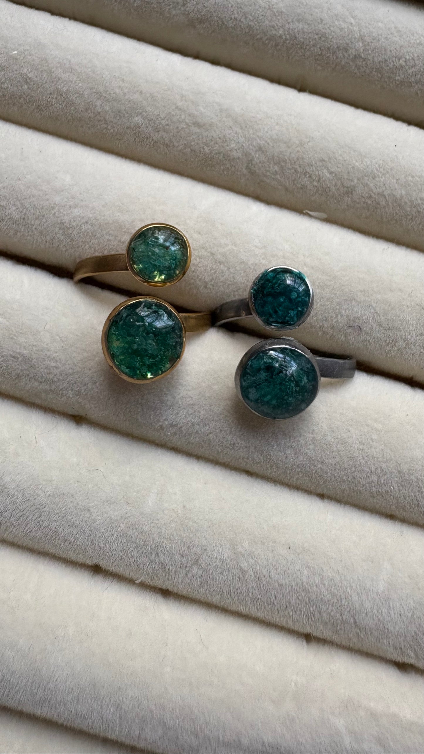Anillo con flores preservadas encapsuladas 🌸✨- Paniculata azul