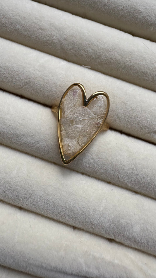 Anillo con flores preservadas encapsuladas 🌸✨- Hortensia natural