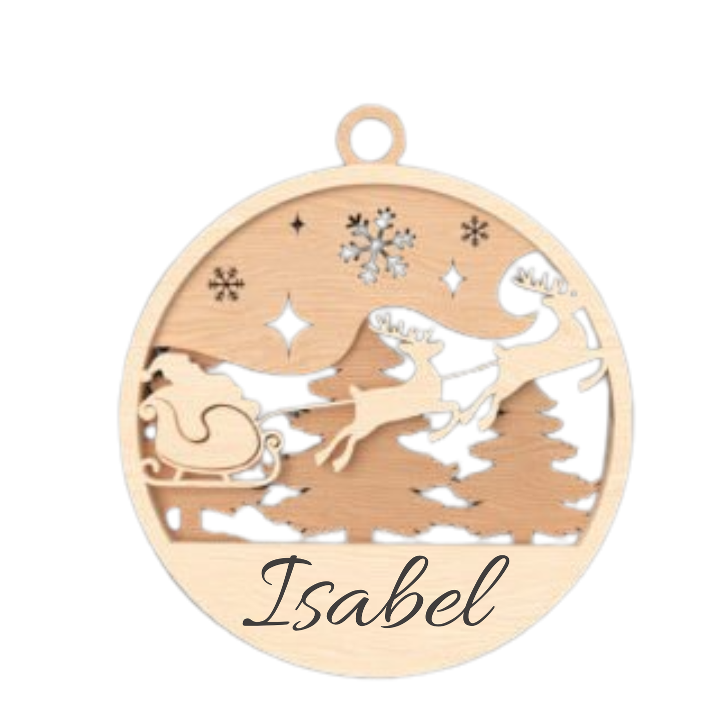 Bolas de navidad de madera efecto 3D personalizadas