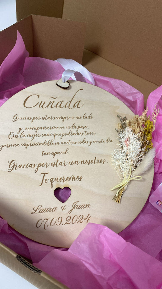 Placa de madera personalizada- regalo de boda