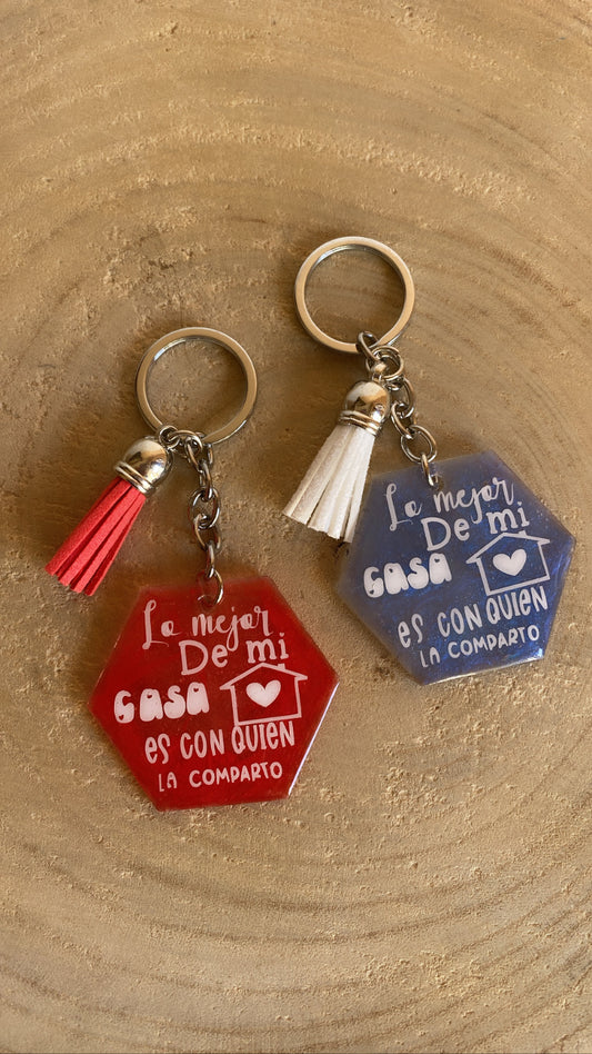 Llavero de metacrilato y resina para personalizar casa