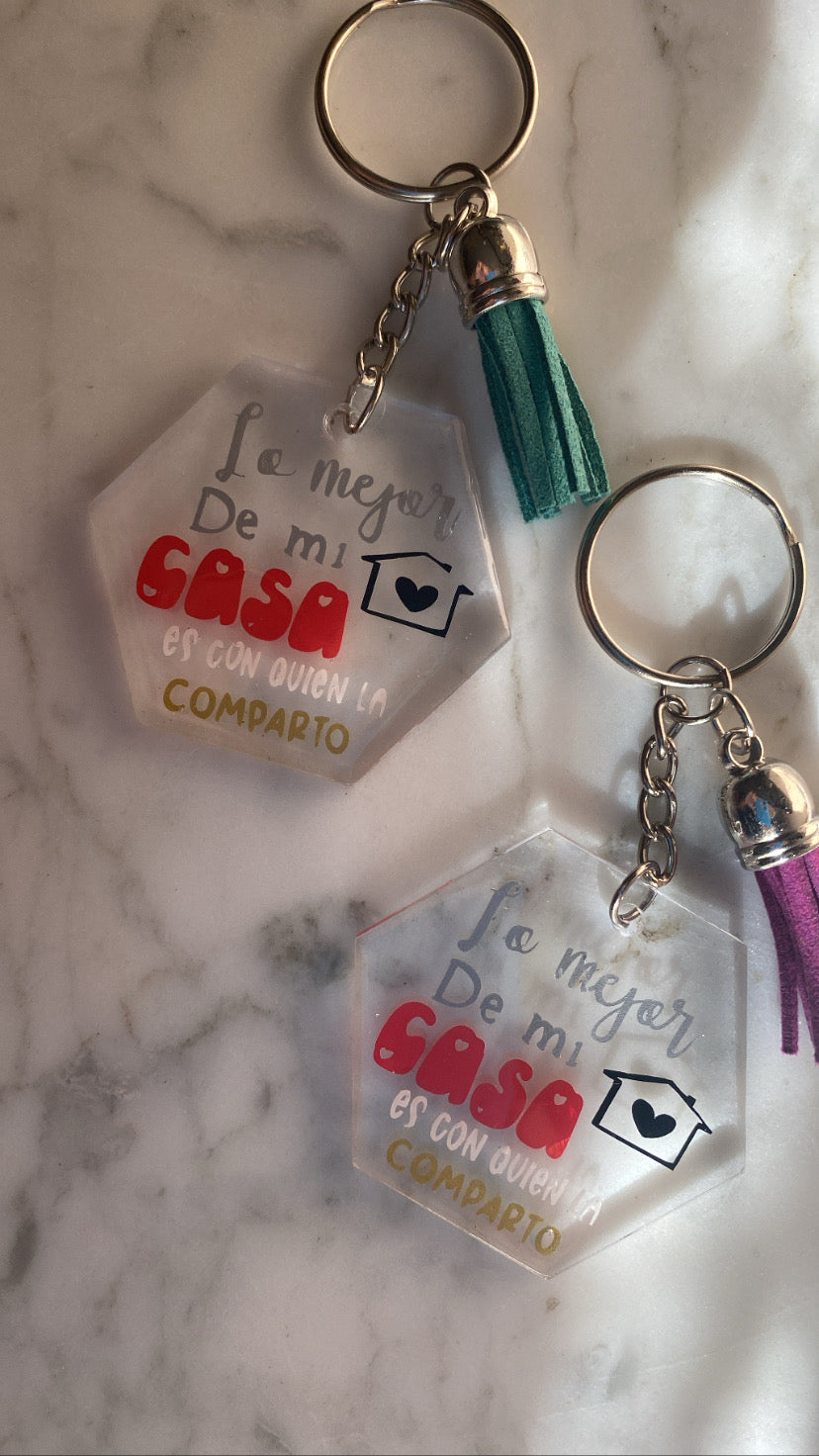 Llavero de metacrilato y resina para personalizar casa