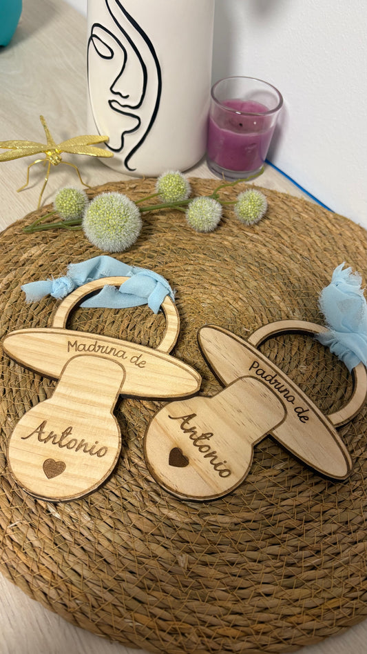 Chupete madera grabado- Padrinos especiales