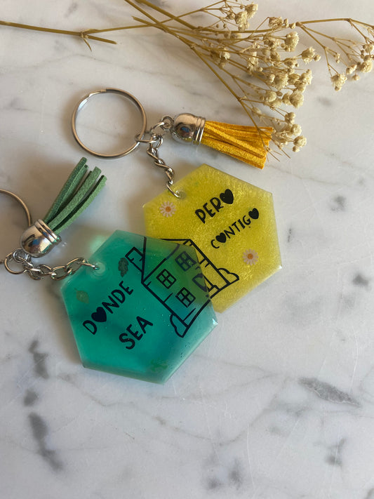 Llavero de metacrilato y resina para personalizar casa