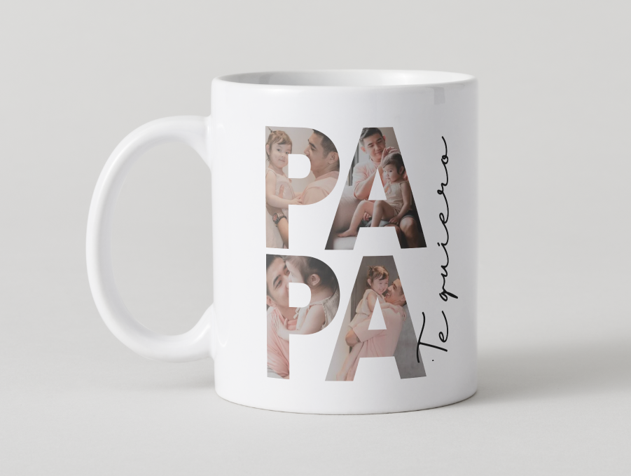 Taza personalizada con collage " Papá"