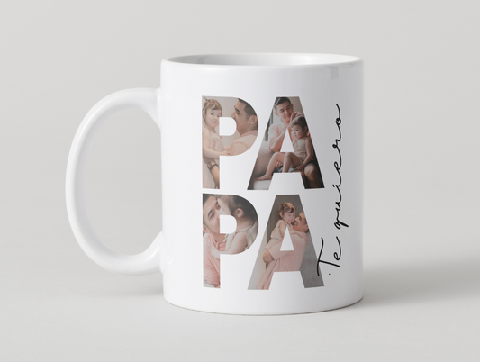 Taza personalizada con collage " Papá"