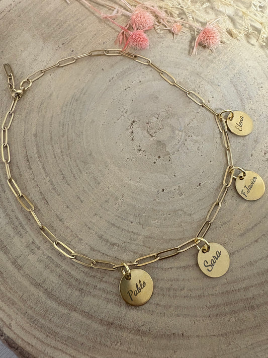 Collar chapas acero inoxidable